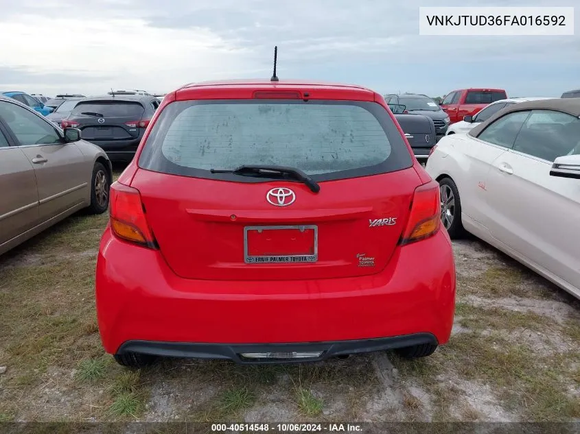 2015 Toyota Yaris L VIN: VNKJTUD36FA016592 Lot: 40514548