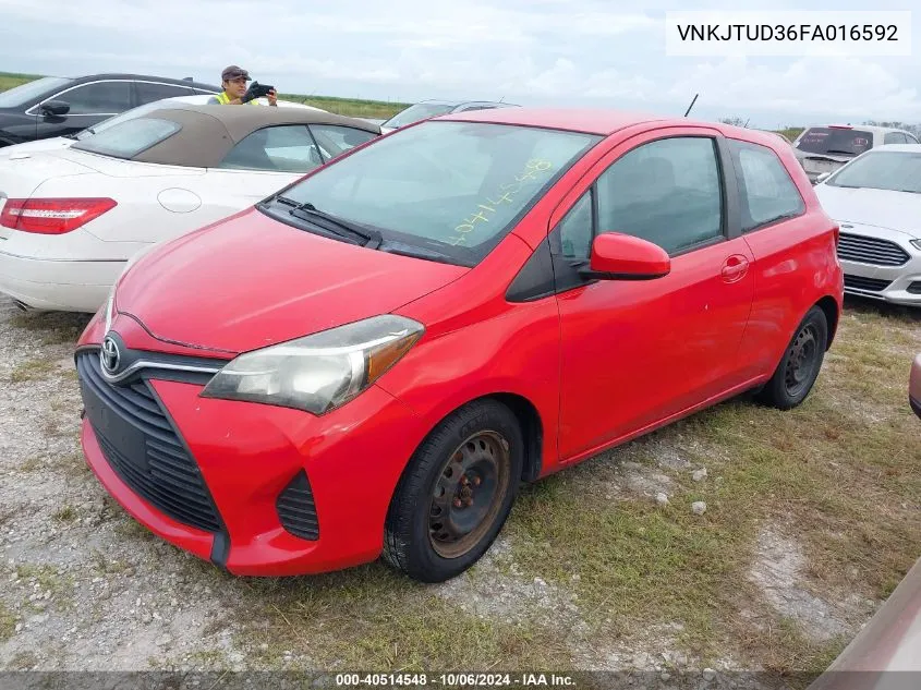 2015 Toyota Yaris L VIN: VNKJTUD36FA016592 Lot: 40514548