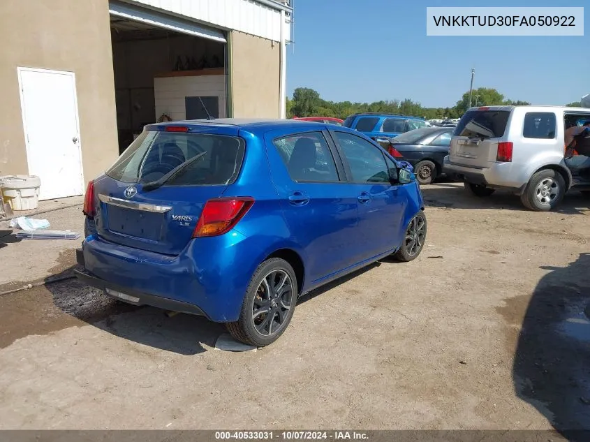 2015 Toyota Yaris Se VIN: VNKKTUD30FA050922 Lot: 40533031