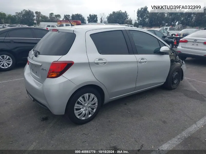 VNKKTUD39FA032399 2015 Toyota Yaris L