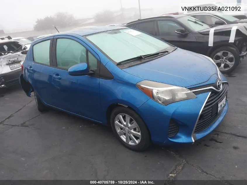 2015 Toyota Yaris Le VIN: VNKKTUD35FA021092 Lot: 40705759