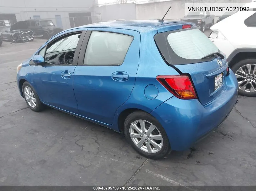 2015 Toyota Yaris Le VIN: VNKKTUD35FA021092 Lot: 40705759