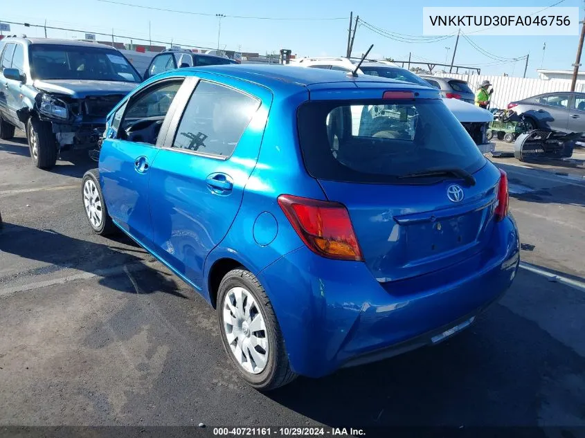 2015 Toyota Yaris L VIN: VNKKTUD30FA046756 Lot: 40721161