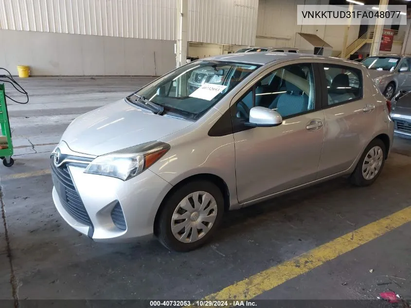 2015 Toyota Yaris L VIN: VNKKTUD31FA048077 Lot: 40732053