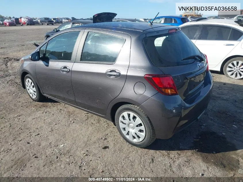 VNKKTUD35FA036658 2015 Toyota Yaris L