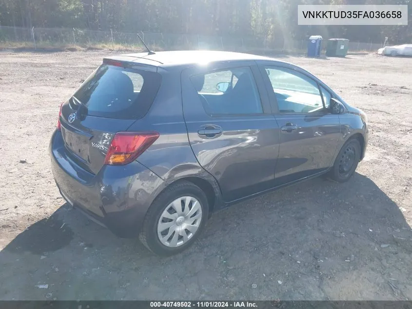 VNKKTUD35FA036658 2015 Toyota Yaris L