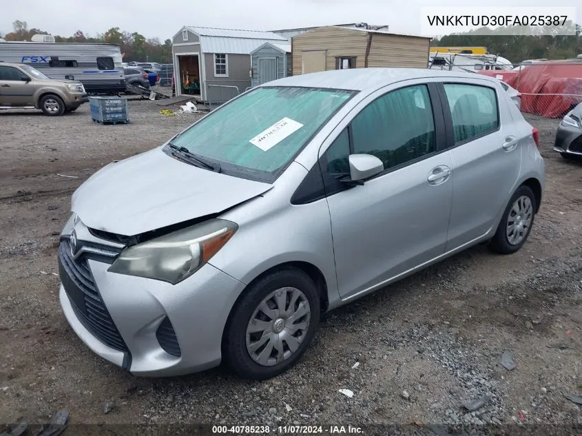 2015 Toyota Yaris L VIN: VNKKTUD30FA025387 Lot: 40785238