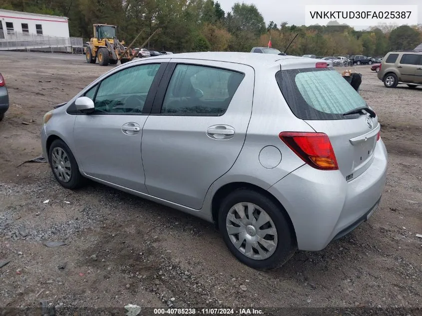 2015 Toyota Yaris L VIN: VNKKTUD30FA025387 Lot: 40785238