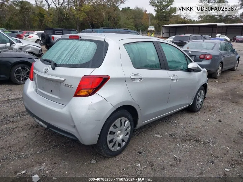 2015 Toyota Yaris L VIN: VNKKTUD30FA025387 Lot: 40785238