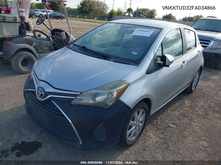 2015 Toyota Yaris Le VIN: VNKKTUD32FA034866 Lot: 40808066