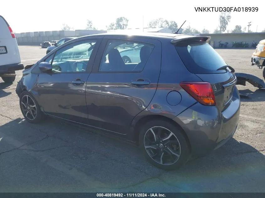 2015 Toyota Yaris Se VIN: VNKKTUD30FA018939 Lot: 40819492