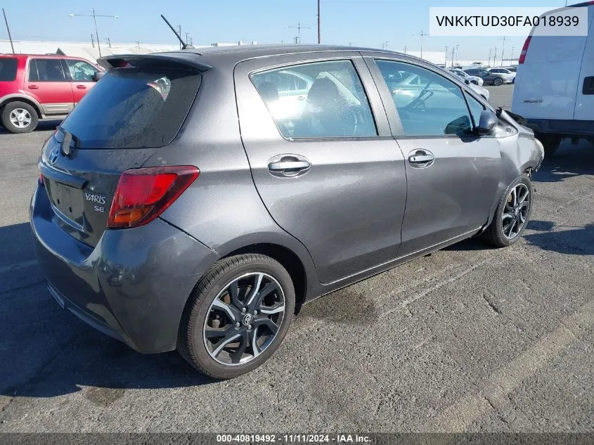 2015 Toyota Yaris Se VIN: VNKKTUD30FA018939 Lot: 40819492