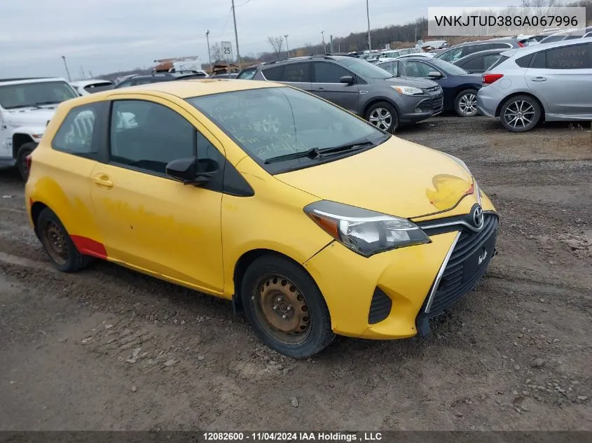 2016 Toyota Yaris L/Le VIN: VNKJTUD38GA067996 Lot: 12082600