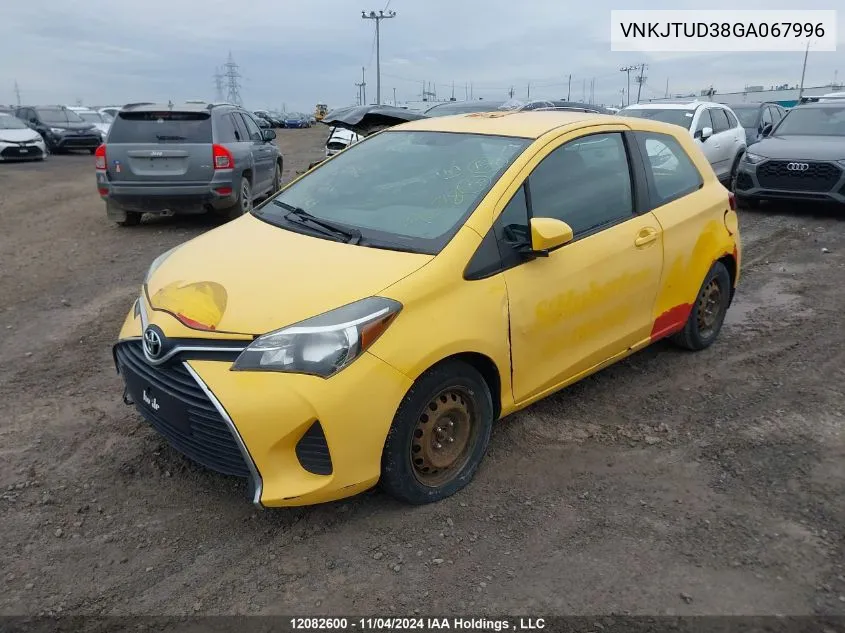 2016 Toyota Yaris L/Le VIN: VNKJTUD38GA067996 Lot: 12082600