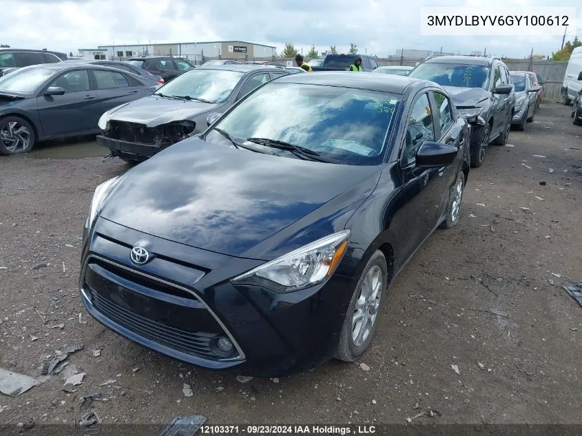 3MYDLBYV6GY100612 2016 Toyota Yaris Premium