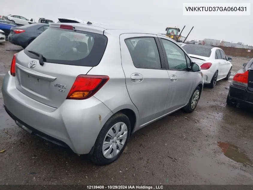 2016 Toyota Yaris Le VIN: VNKKTUD37GA060431 Lot: 12139408