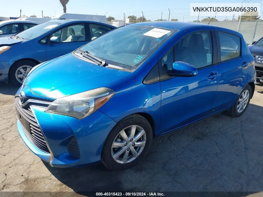 2016 Toyota Yaris Le VIN: VNKKTUD35GA066390 Lot: 40315423