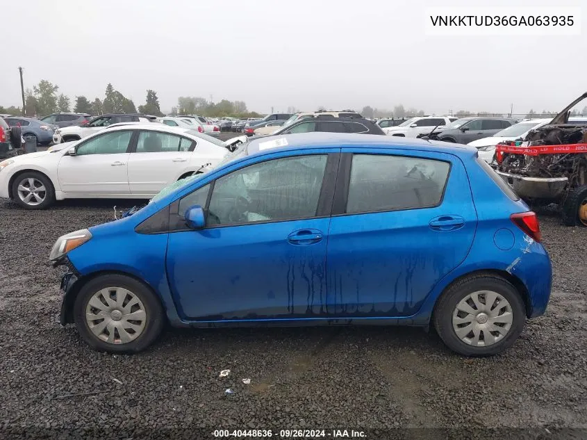 VNKKTUD36GA063935 2016 Toyota Yaris L