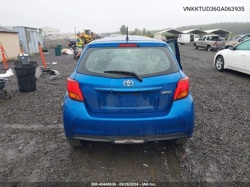 VNKKTUD36GA063935 2016 Toyota Yaris L