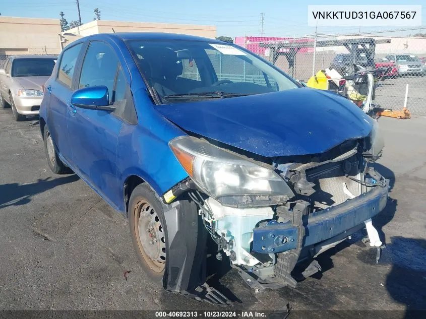 VNKKTUD31GA067567 2016 Toyota Yaris L