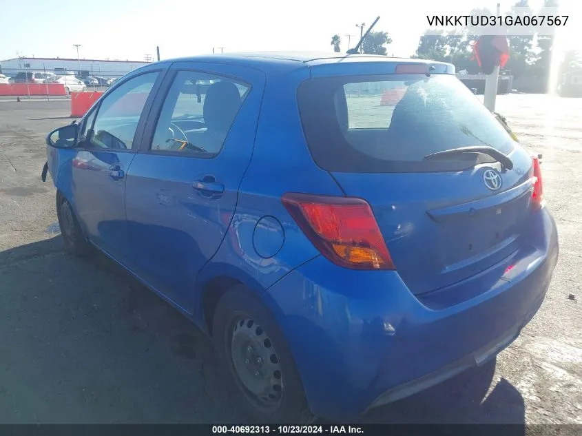 VNKKTUD31GA067567 2016 Toyota Yaris L