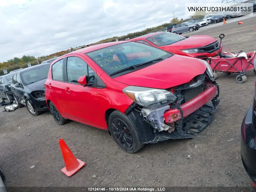 2017 Toyota Yaris Le VIN: VNKKTUD31HA081535 Lot: 12124146