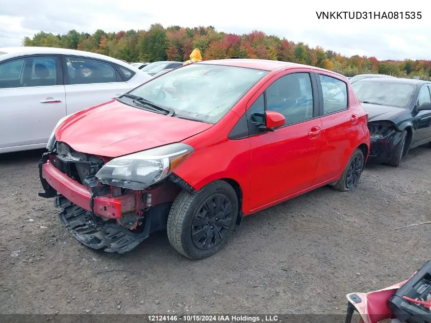 2017 Toyota Yaris Le VIN: VNKKTUD31HA081535 Lot: 12124146