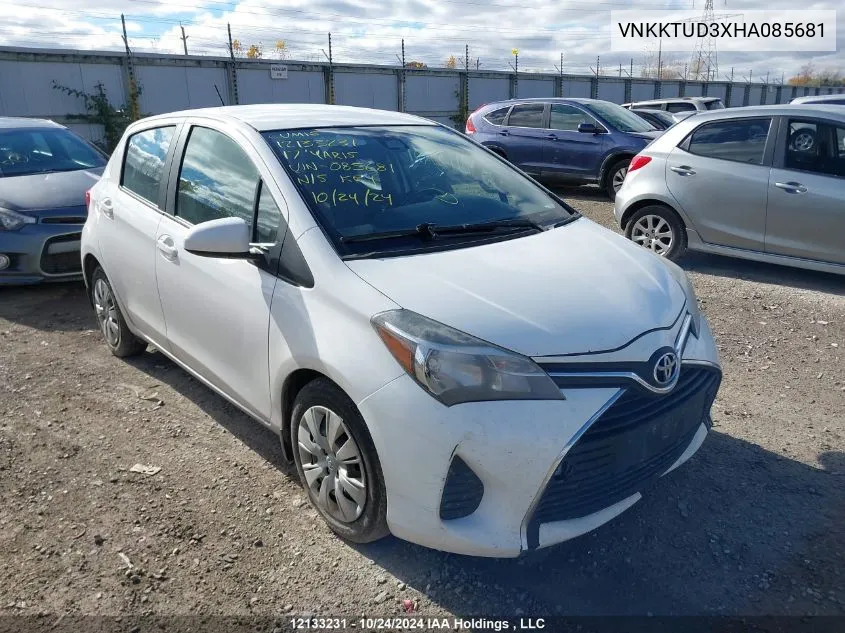 2017 Toyota Yaris L/Le/Se VIN: VNKKTUD3XHA085681 Lot: 12133231