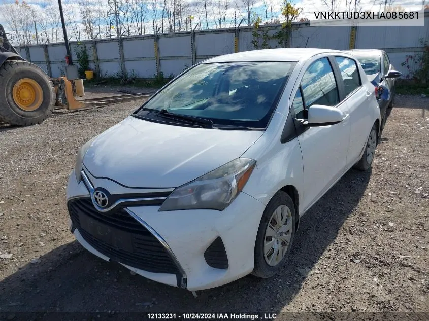 2017 Toyota Yaris L/Le/Se VIN: VNKKTUD3XHA085681 Lot: 12133231