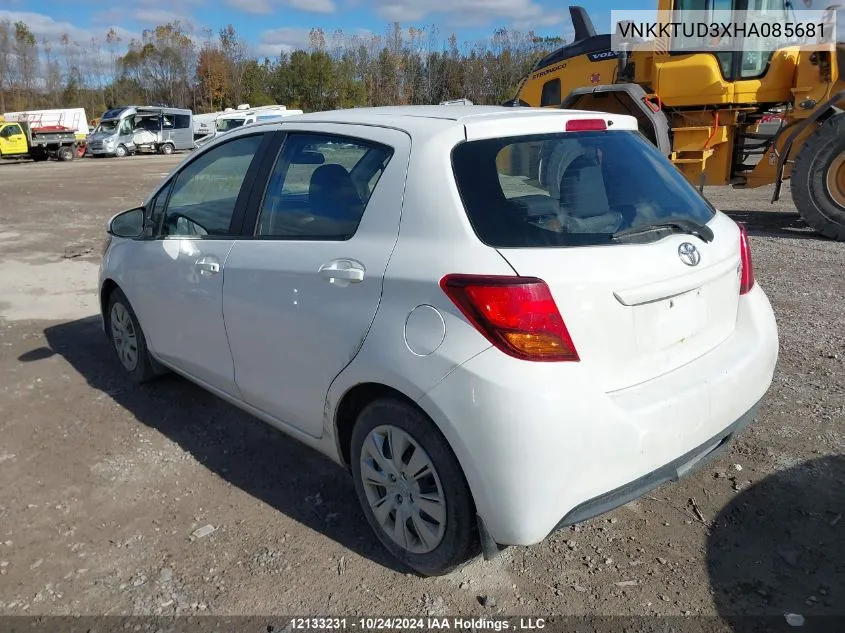 2017 Toyota Yaris L/Le/Se VIN: VNKKTUD3XHA085681 Lot: 12133231