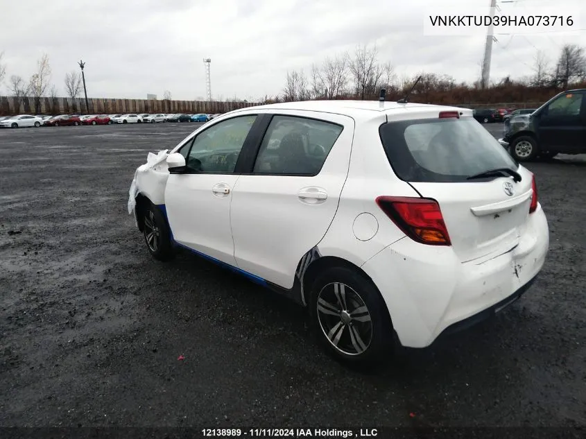 2017 Toyota Yaris Le VIN: VNKKTUD39HA073716 Lot: 12138989