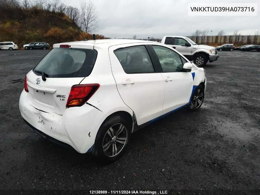 2017 Toyota Yaris Le VIN: VNKKTUD39HA073716 Lot: 12138989