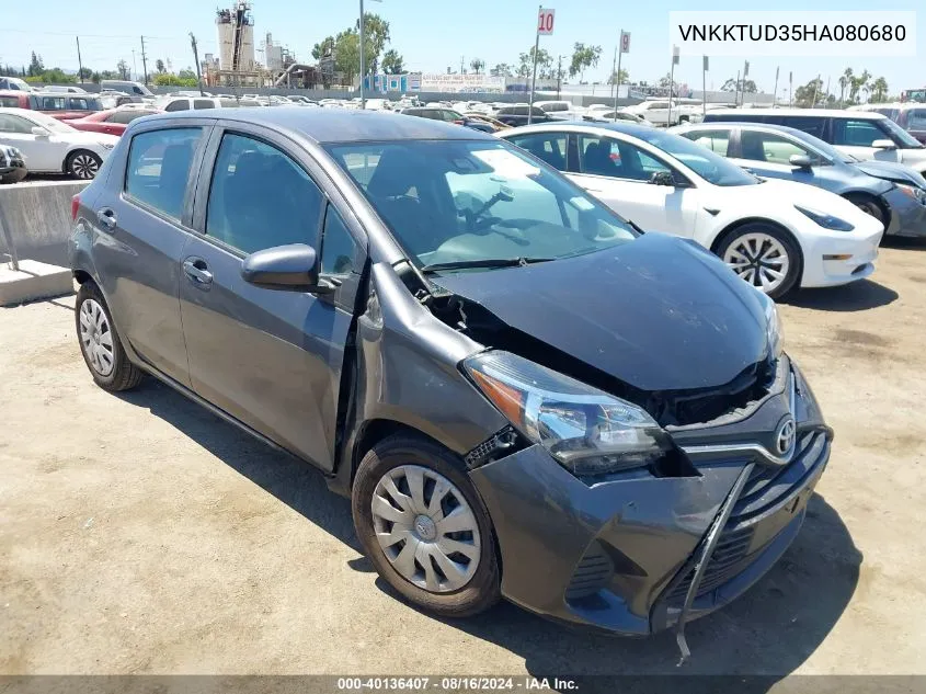 2017 Toyota Yaris L/Le/Se VIN: VNKKTUD35HA080680 Lot: 40136407