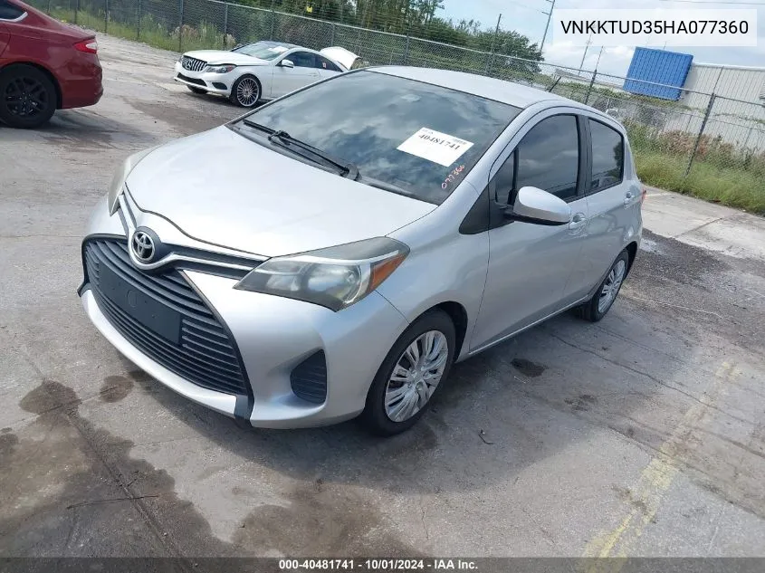 VNKKTUD35HA077360 2017 Toyota Yaris L/Le/Se