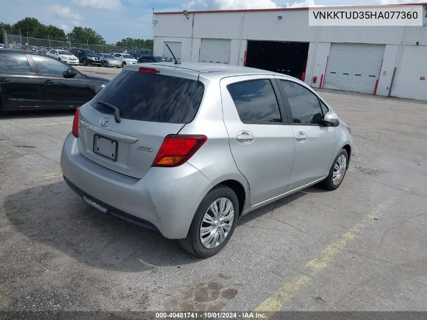 2017 Toyota Yaris L/Le/Se VIN: VNKKTUD35HA077360 Lot: 40481741