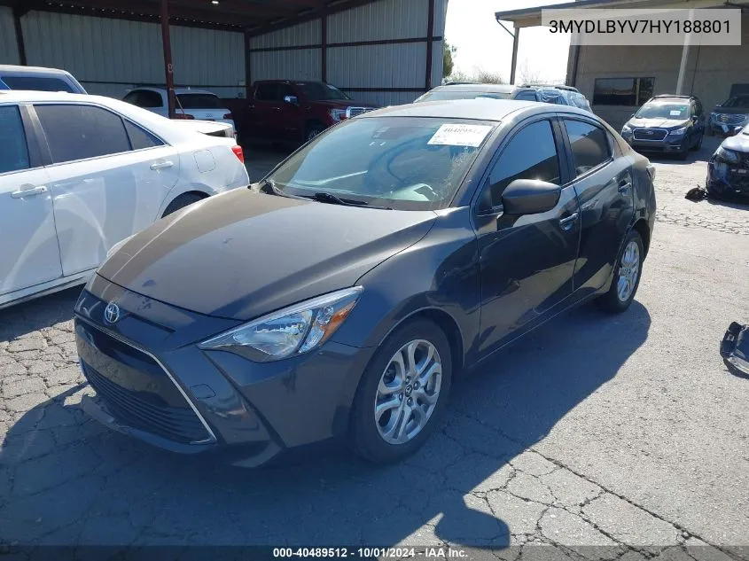 3MYDLBYV7HY188801 2017 Toyota Yaris Ia