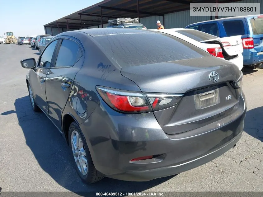 3MYDLBYV7HY188801 2017 Toyota Yaris Ia