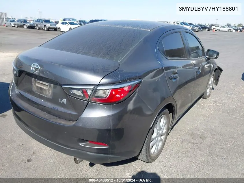 3MYDLBYV7HY188801 2017 Toyota Yaris Ia