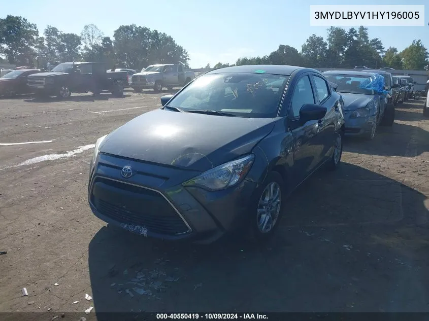 2017 Toyota Yaris Ia VIN: 3MYDLBYV1HY196005 Lot: 40550419