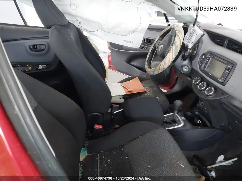 VNKKTUD39HA072839 2017 Toyota Yaris L