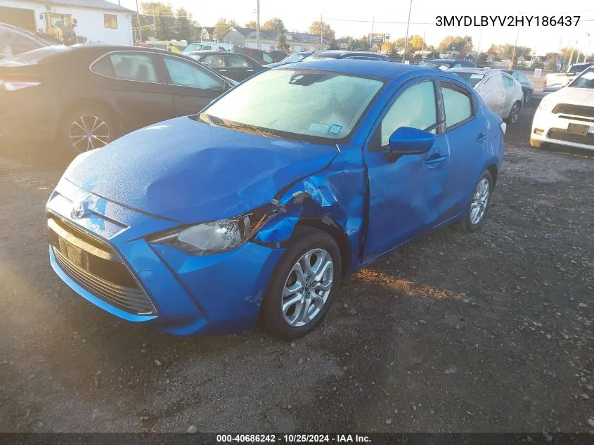 2017 Toyota Yaris Ia VIN: 3MYDLBYV2HY186437 Lot: 40686242