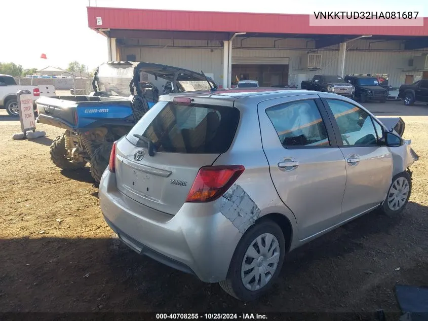 2017 Toyota Yaris L VIN: VNKKTUD32HA081687 Lot: 40708255