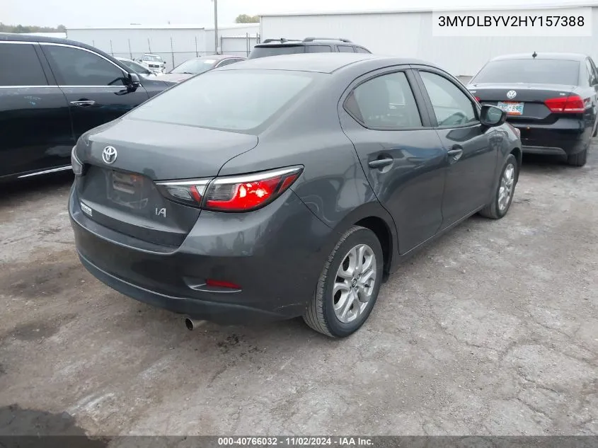 2017 Toyota Yaris Ia VIN: 3MYDLBYV2HY157388 Lot: 40766032