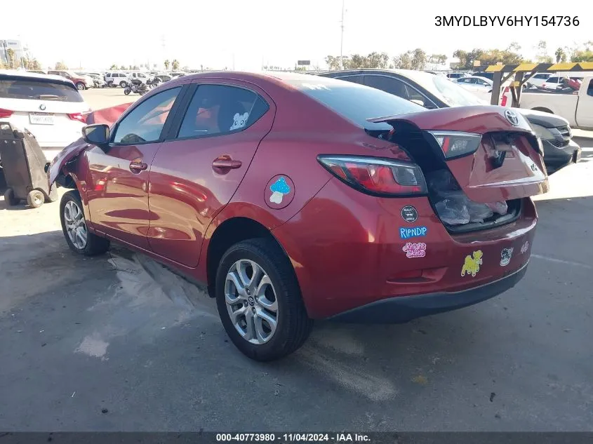 2017 Toyota Yaris Ia VIN: 3MYDLBYV6HY154736 Lot: 40773980