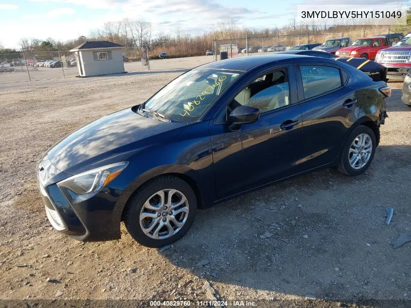 2017 Toyota Yaris Ia VIN: 3MYDLBYV5HY151049 Lot: 40829760