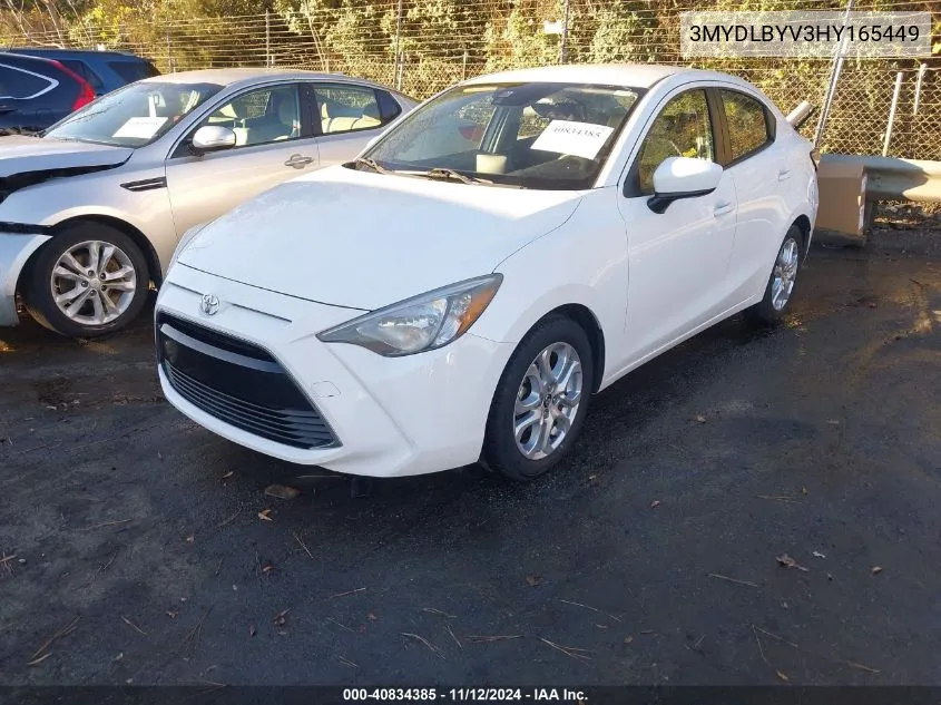 2017 Toyota Yaris Ia VIN: 3MYDLBYV3HY165449 Lot: 40834385