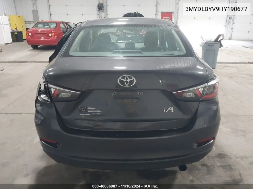 2017 Toyota Yaris Ia VIN: 3MYDLBYV9HY190677 Lot: 40886987