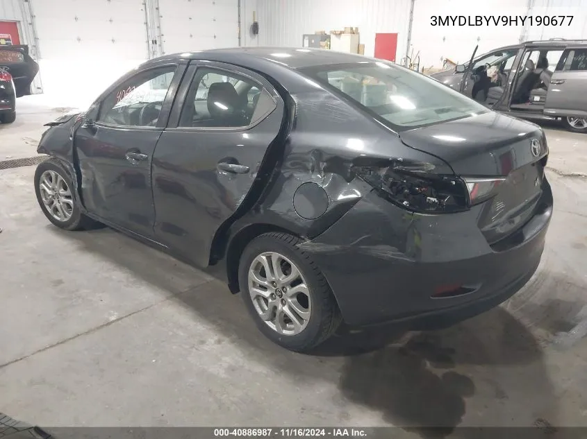 2017 Toyota Yaris Ia VIN: 3MYDLBYV9HY190677 Lot: 40886987