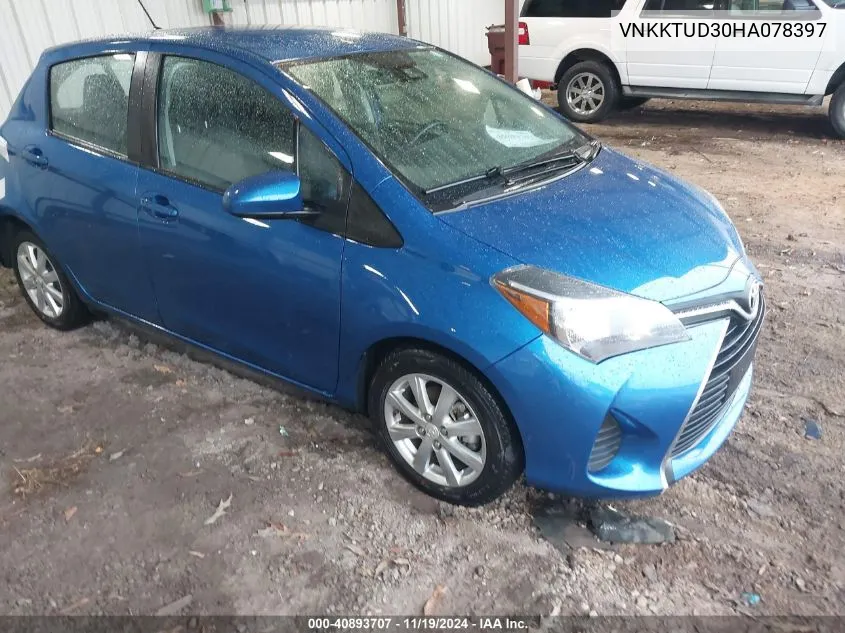 2017 Toyota Yaris Le VIN: VNKKTUD30HA078397 Lot: 40893707