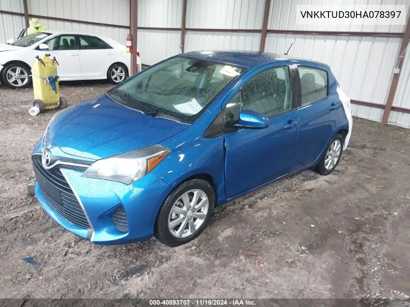 2017 Toyota Yaris Le VIN: VNKKTUD30HA078397 Lot: 40893707